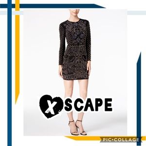 💖Xscape💖Navy-Beaded Bodycon Dress